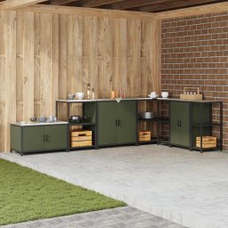 Depozitare pentru bucatarie Verde masliniu 60 x 50 x 92 cm Otel GartenMobel Dekor