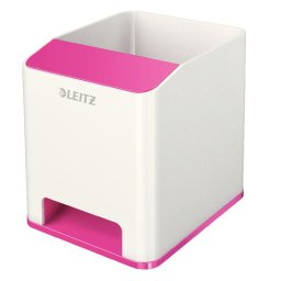 Suport instrumente de scris Leitz WOW, PS, cu amplificare sunet, culori duale, alb-roz