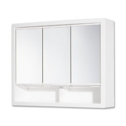 Dulap fix din plastic, trei usi culisante cu oglinda, Escalate, 62x51x16.5 cm, Alb