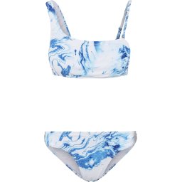Urban Classics Costum de baie două piese albastru / albastru deschis / alb