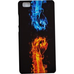 Husa Capac Hard PC pentru Huawei P8 Lite Model Flames