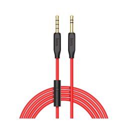 Cablu audio stereo cu microfon, lungime 1 m, Hoco UPA12-AUX, conectori jack 3.5mm tata cu 4 pini si 3 pini, Negru, Blister