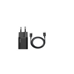 Incarcator de retea, Baseus Super Si, TZCCSUP-L01, 1 port USB-C, EU, Quick Charge, 25W, Universal, Negru, Cablu USB-C inclus, Blister