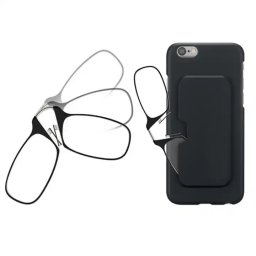 Ochelari de vedere, pentru citit, fara brate, atasare telefon / tableta / laptop, rame transparente, etui model card, Dioptrie + 2.00