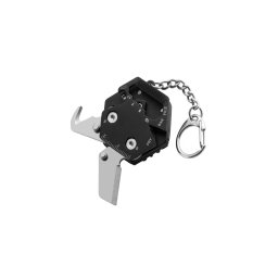 Breloc multifunctional, 14 in 1, din otel inoxidabil pentru Pescuit, Vanatoare, Supravetuire, Drumeti, Camping, Auto-aparare, Negru