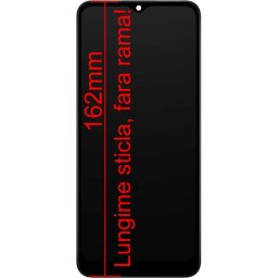 Display ecran cu Touchscreen si Rama pentru Samsung A02S, A025F / A025G, varianta lunga cu sticla 162 mm, Incell, Negru