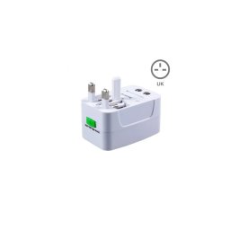 Adaptor / Incarcator universal de calatorie, all in one world pentru AU / UE / UK / SUA, Alb