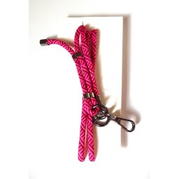 Snur universal pentru telefon sau tableta, ecuson, chei, cartela electronica, card, suport reglabil, rezistent, din nylon, inchizatoare, 6mm, lungime aproximativ 120 cm,, Roz