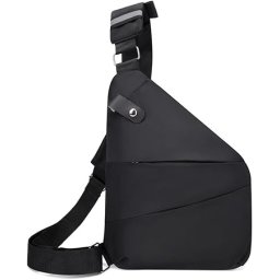 Borseta transversala, geanta de umar, sport pentru alergari, drumeti, calatori, camping, negru, rezistenta la apa, 30 cm lungime, 24 cm latimea, Negru