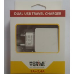 Incarcator retea Mobile Tuning pentru Tableta / Telefoane, 2 x USB, Intrare 100 - 240V / Iesire 1A + 2.4A