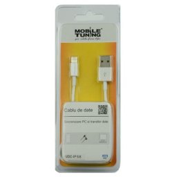 Cablu de date Mobile Tuning pentru iPhone 5 / 5S / 5C / 6 / 6s / ,Alb