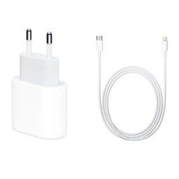Incarcator Fast Charge Pentru Apple 20W si Cablu de date Fast Charge USB-C-Lightning 1m