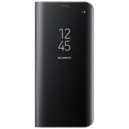 Husa Flip Stand Clear View pentru Samsung A20S, Negru