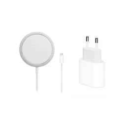Set Incarcator magsafe MHXH3ZM / A apple iphone 11 / 12 / 13 + adaptor apple 20w Alb retail box