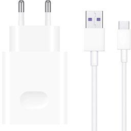 Incarcator retea HW-100400E00, CP84, Super Charge, cu cablu date Type C pentru Huawei Mate 10,Mate 20 Pro,Mate 30,P40 Pro,Nova 7,P30 Pro, 40W, Alb