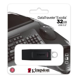 Memorie USB Kingston 32GB DataTraveler Exodia , USB 3.2, USB 3.0, Black