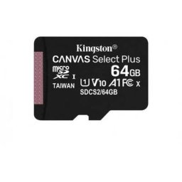 Card de memorie Kingston Select Plus Micro SD, 64GB, Class 10, 100 MB / s