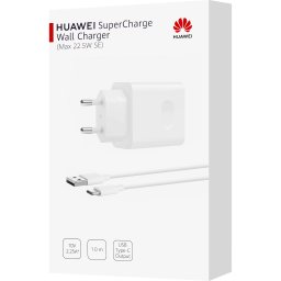 Incarcator retea Huawei cu cablu USB Tip-C, CP404B, SuperCharge, 1 X USB, 22.5W,Alb,Blister