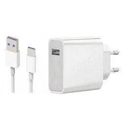 Incarcator retea Super Fast Charger pentru Xiaomi 33W si cablu date usb c, 1m, Alb