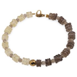 Bratara Cuart fumuriu si Citrin rondele 6-7mm, Cuart fumuriu sfere 4mm si Hematit auriu