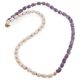 Colier Opal si Lepidolit rondele 5mm, Ametist sfere fatetate 2mm si Hematit auriu