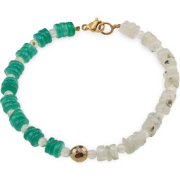 Bratara Prehnit si onix verde rondele 6mm, Prehnit sfere 4mm si Hematit auriu