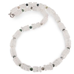 Colier Cristal de stanca rondele 5-8mm si Agat de muschi sfere 4mm