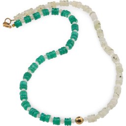 Colier Prehnit si onix verde rondele 6mm, Prehnit sfere 4mm si Hematit auriu