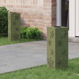 Lumina LED Solara pentru Alei 2 pcs Verde masliniu GartenMobel Dekor