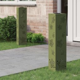 Lumina LED Solara pentru Alei 2 pcs Verde masliniu GartenMobel Dekor
