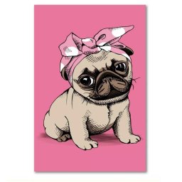 Tablou Pufo Sweet Pug pentru camera, 38 cm