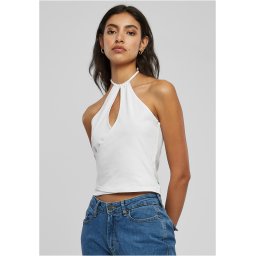 Women's short wrap neck warmer Top white