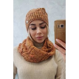 Women's fleece set Tessa K315 light khaki + mustard