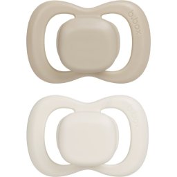 B.Box Natural Rubber 0-6m suzetă Vanilla/Latte 2 buc