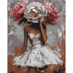 Set pictura pe numere, cu sasiu, Mister floral - extra culori metalizate, 40x50 cm