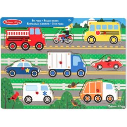 Puzzle Lemn cu Maner , Vehicule