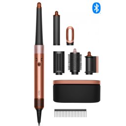 Ondulator pentru păr Dyson 123682-01 HS08 Airwrap i.d.™ Straight + Wavy T1/T2 AmSi/PkCp, 1300W, 13.5 l/s, ondulare automată, ionizare, 3 viteze, 3 temperaturi, Bluetooth, Amethyst Silver/Pink Copper
