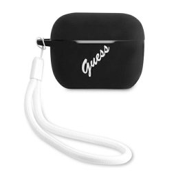 Guess Husa Silicon Vintage Airpods Pro Negru / Alb (cu breloc)