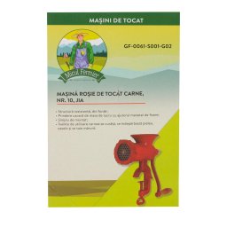 Masina de Tocat Carne Manuala, GF-0061-S001-G02 Nr.10 rosie, 1 kg/min, Rosu
