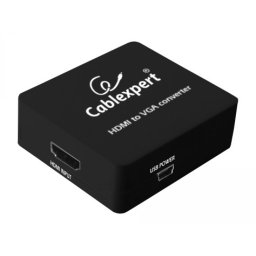 ADAPTOR video GEMBIRD, splitter HDMI (M) la VGA (M) + Jack 3.5mm (M), rezolutie maxima Full HD (1920 x 1080) la 60Hz, USB power, black, DSC-HDMI-VGA-001 (timbru verde 0.08 lei)