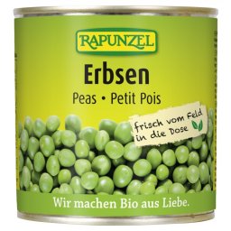 Mazare verde bio la conserva 340g Rapunzel
