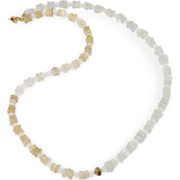 Colier Prehnit si Citrin patratele 5mm, Cristal de stanca sfere 4mm si Hematit auriu