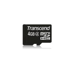 Card memorie Transcend Micro SDHC 4GB Clasa 4 + Adaptor SD