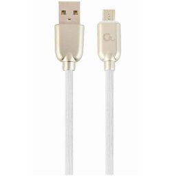 Cablu alimentare si date Gembird, USB 2.0 (T) la Micro-USB 2.0 (T), 1m, Alb, CC-USB2R-AMmBM-1M-W