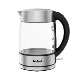 Fierbator Tefal Glass KI772D38, capacitate 1.7L, putere 2200W, argintiu&negru