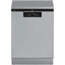Masina de spalat vase Beko BDFN26530X, 15 seturi, 6 programe, HygieneIntense, SteamGloss, Time Delay, Half Load, Child lock, AutoDoor Opening, Clasa D, 60 cm, Pearl Inox