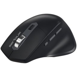 Mouse Serioux Apex 166, 2400 dpi, ergonomic, reincarcabil USB-C, Negru