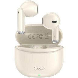 Casti XO X33, Bluetooth 5.3, TWS, 250 mAh, Autonomie 16 ore, confortabile, bej