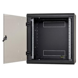 Cabinet metalic TRITON RBA-09-AS6-BAX-A6, sectiune simpla 9U 600 mm, securizare cu cheie, IP30, usa sticla, Negru