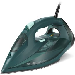Fier de calcat Philips Azur DST7050-70, 2800W, debit de abur continuu de 50g-min si jet de abur de 250 g, talpa SteamGlide Elite, rezervor de 300ml si sistem de curatare automata cu rezervor integrat pentru calcar, oprire automata de siguranta, Verde